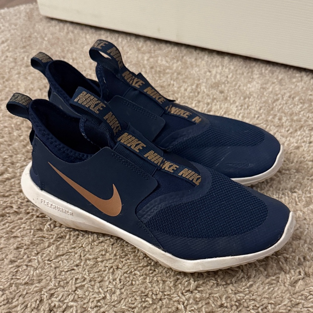 Nike Blue and Bronze Slip-On Shoes
